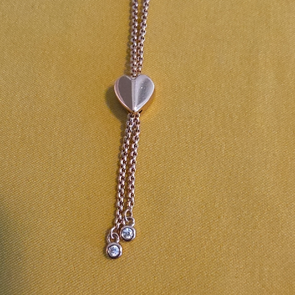 NWOT Kate Spade Heart Slider Bracelet in Rose Gold Tone